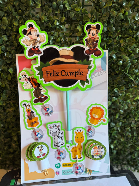 Toppers para torta + 12 pinchos para Cupcake