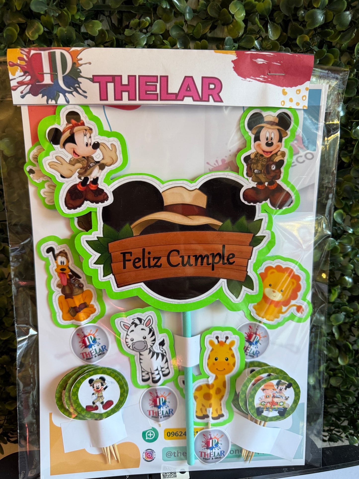 Toppers para torta + 12 pinchos para Cupcake