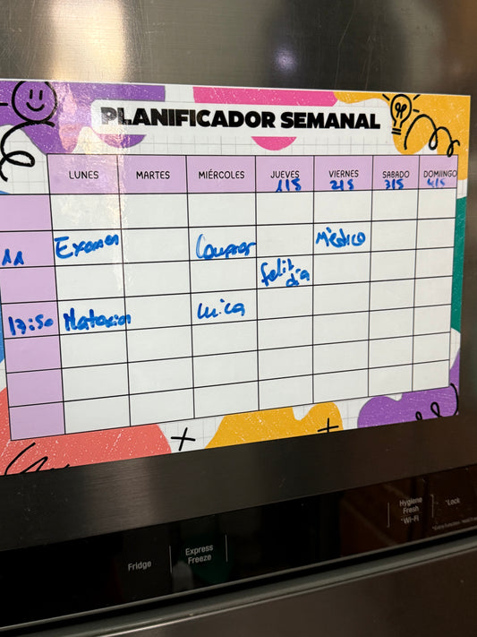 Planificador semanal con Imán tamaño A4 + marcador