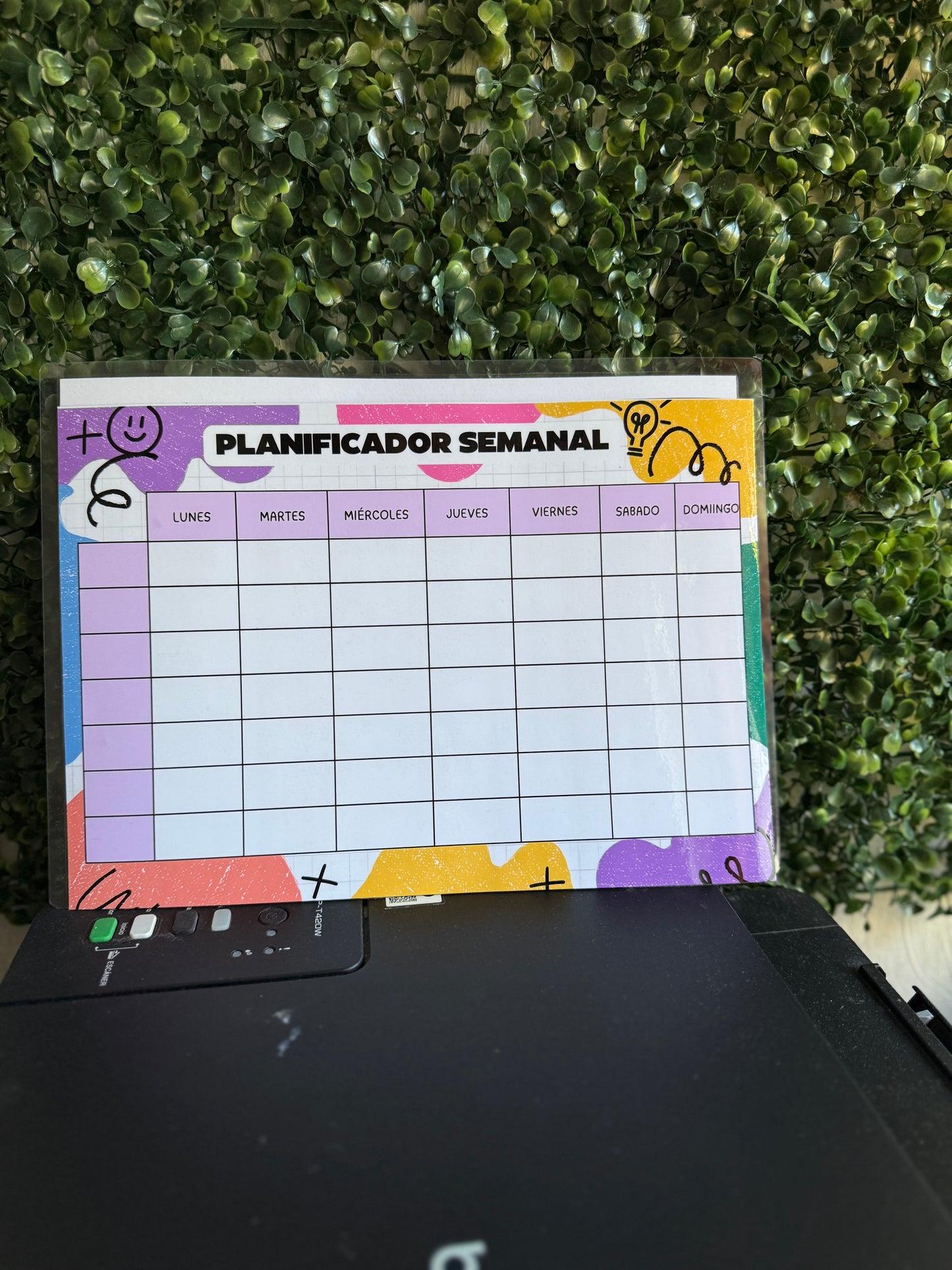 Planificador semanal con Imán tamaño A4 + marcador